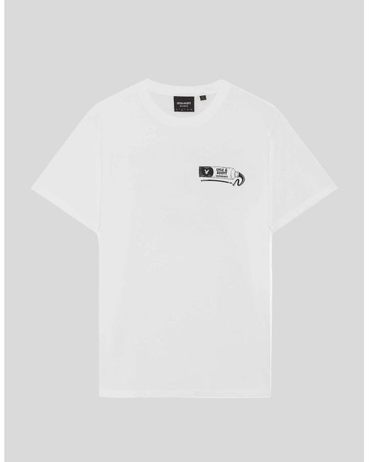 Lyle & Scott White Back Print Graphic T-Shirt for men