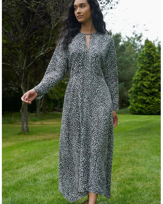 Ro&zo Green Dalmatian Print Batwing Sleeve Midaxi Dress