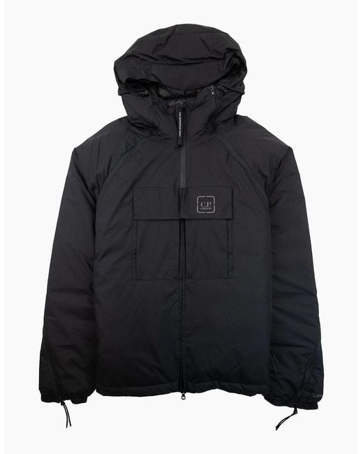 C P Company Black The Metropolis Series Pertex Hooded Bloom Down Jacket 999 for men