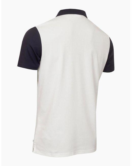Calvin Klein Blue Embroidered Lacoste Lettering Collared Polo Shirt for men