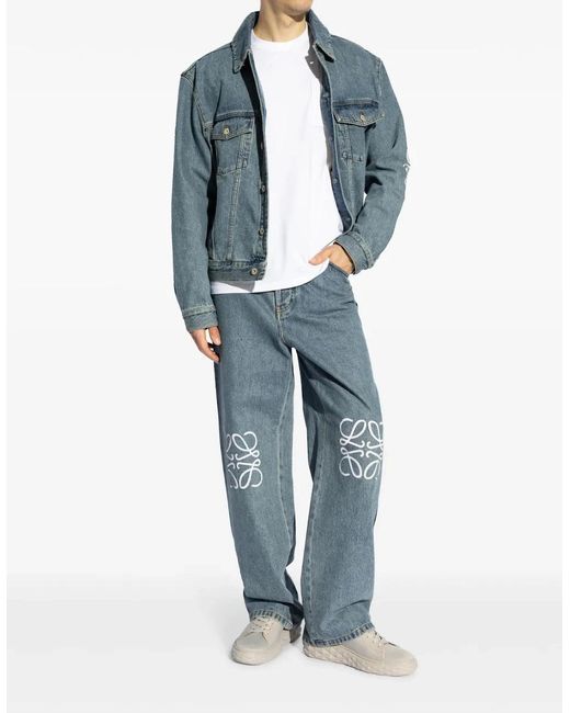Loewe White Anagram Pocket Embroidery T-Shirt for men
