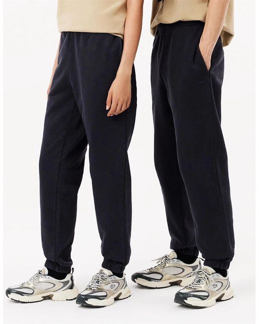 Lacoste Black Solid Patterned Elasticated Cuff Sweatpants for men