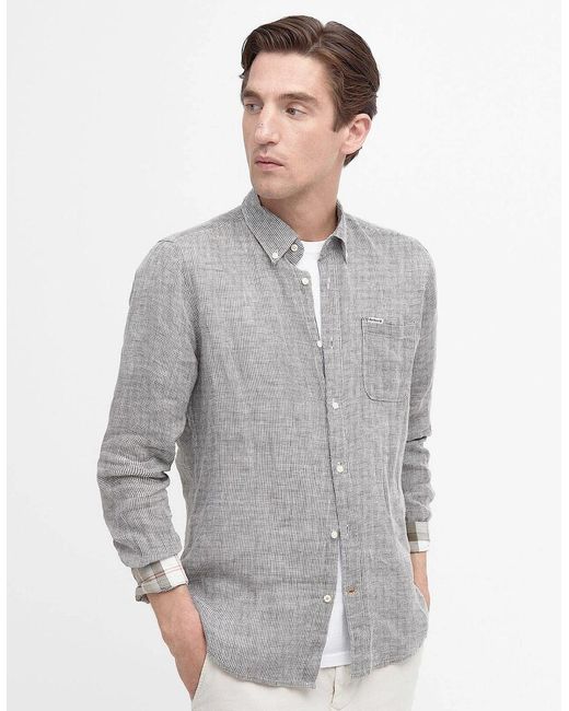 Barbour Gray Linton Tailored Shirt for men