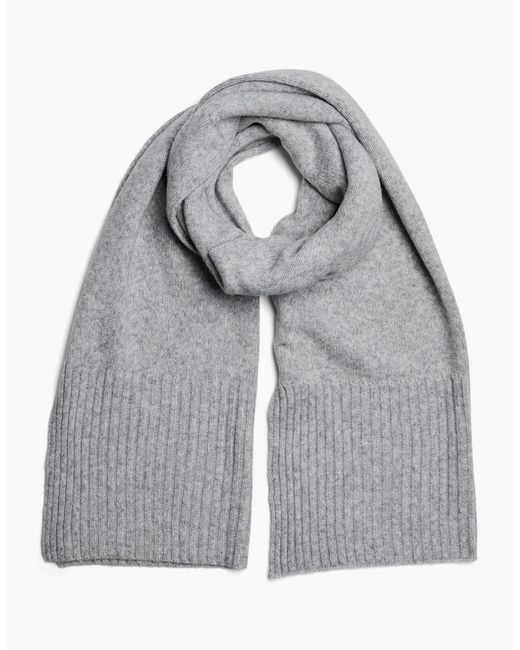Pieces Gray Ribbed Knit Scarf