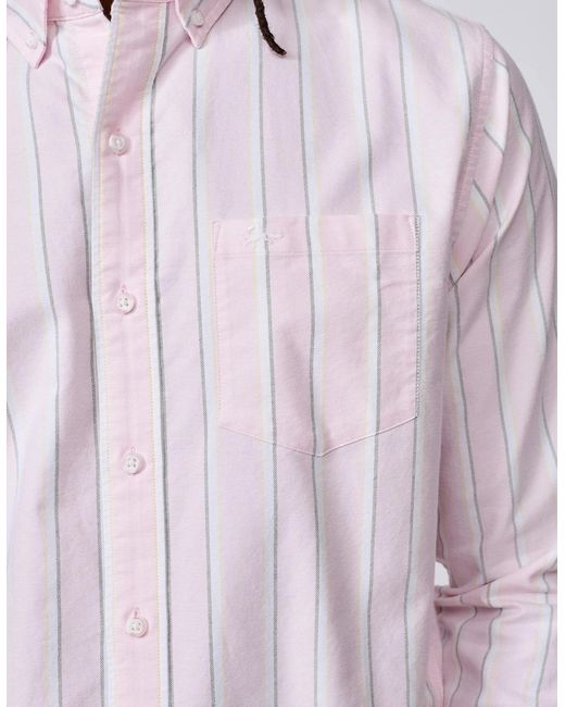 aubi Purple Aldridge Oxford Button Down Shirt for men