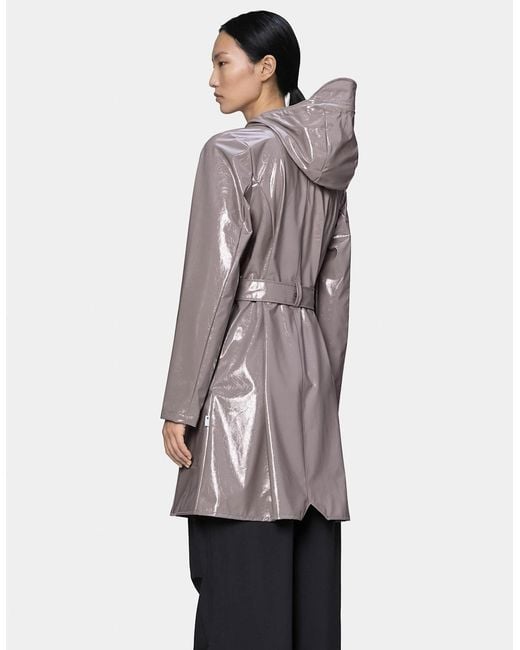 Rains Gray Curve Long Jacket