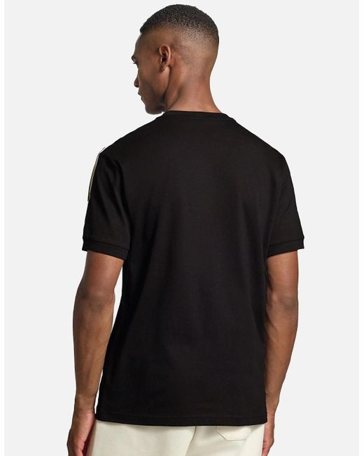 EA7 Black Emporio Armani Logo Series Tape T-Shirt/Vanilla for men