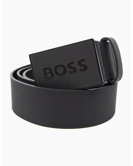 Boss Black Plaque-Buckle Belt for men