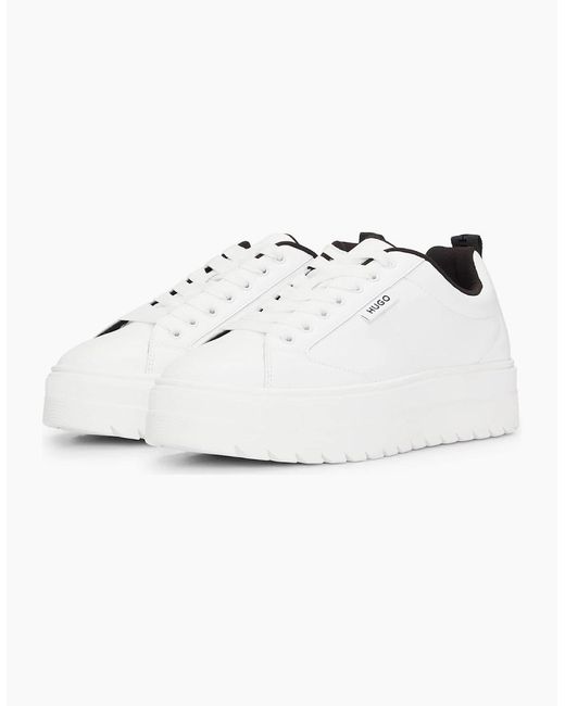 Boss White Tenn Platform Trainers