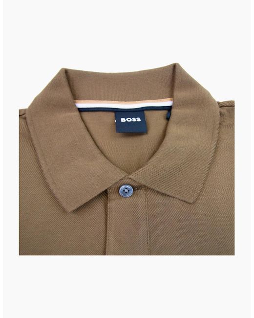 Boss Natural Pallas Embroidered Logo S/S Polo Dark 361 for men