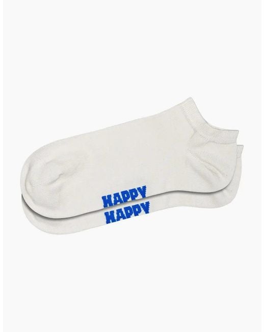 Happy Socks White 3-Pack Solid Low Socks