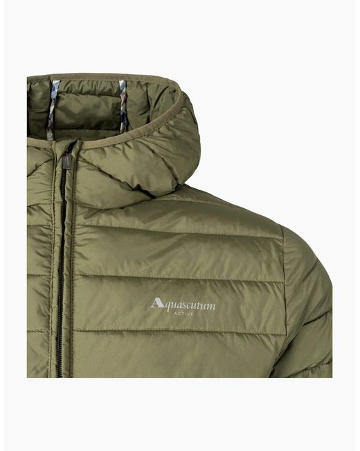 Aquascutum Green Active Rlg 100 Gr Army Hooded Jacket for men