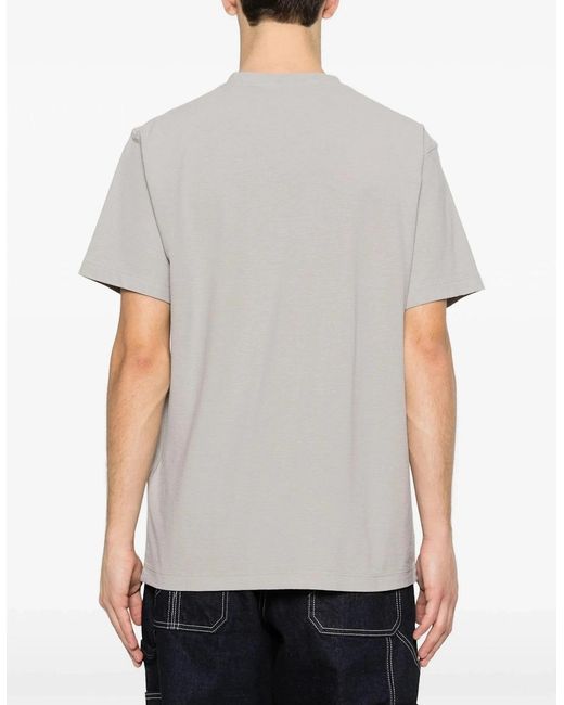 Stone Island White Ghost Patch Logo T-Shirt for men
