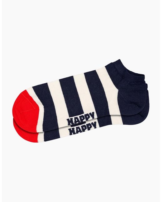 Happy Socks Blue 2-Pack Big Dot Stripe Low Socks