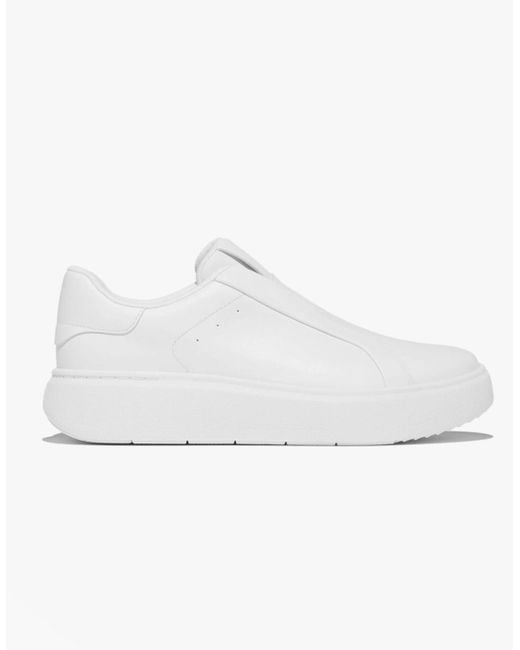 Fitflop White 'Ready To Go' Leather Laceless Ladies Sneakers Urban
