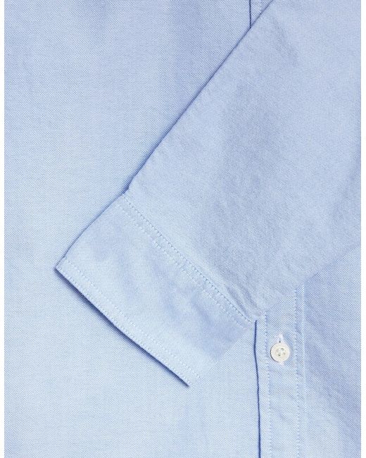 Lyle & Scott Blue Cotton Button Down Oxford Shirt for men