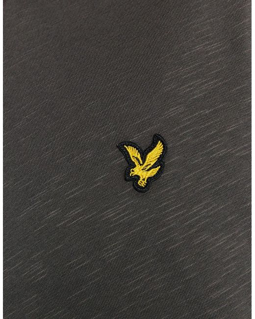 Lyle & Scott Black Lyle & Scott Fine Slub T-Shirt Gunmetal for men