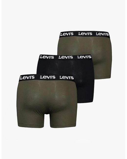 Levi's Black Levi's Repeat Logo 3 Pack Trunks Khaki Combo for men