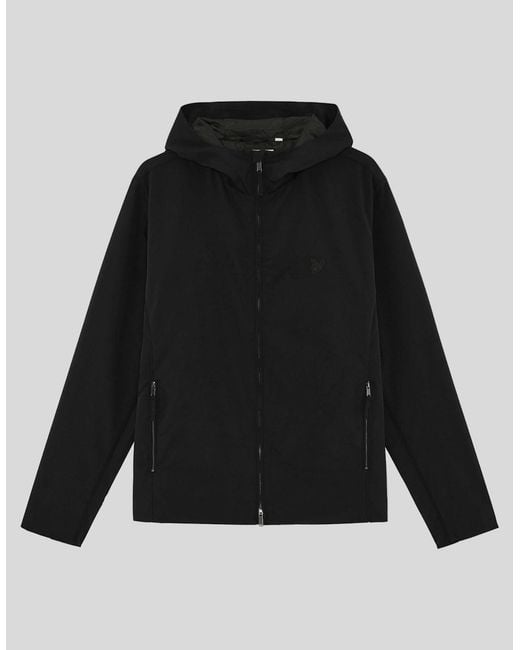 Lyle & Scott Black Nylon Hooded Jacket for men