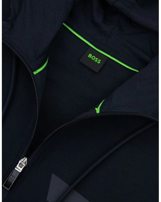 Boss Blue Saggy 1 Stripe Logo Zip Up Hoody 402 for men