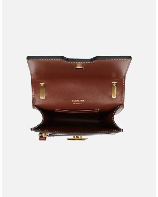 Burberry White Mini Robin Tb Canvas & Leather Bag