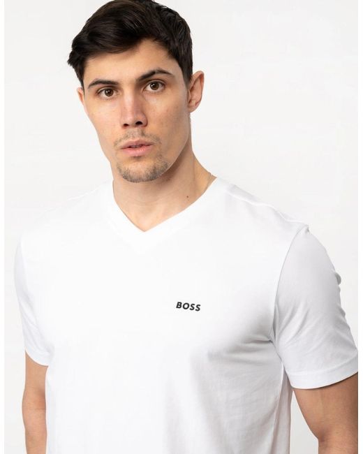 Boss White Boss Tee V Stretch Cotton V-Neck T-Shirt for men