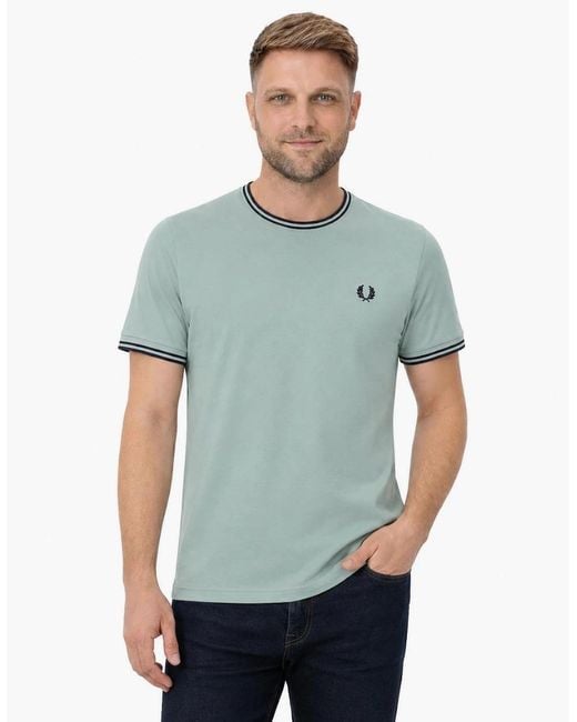 Fred Perry Blue Twin Tipped T-Shirt/Dark Airforce/Dark Airforce for men