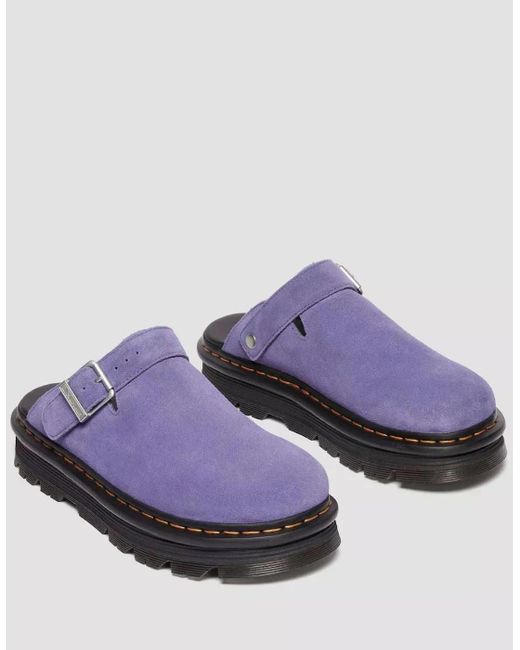 Dr. Martens Purple Dr. Martens Zebzag Eh Suede Twilight Mule