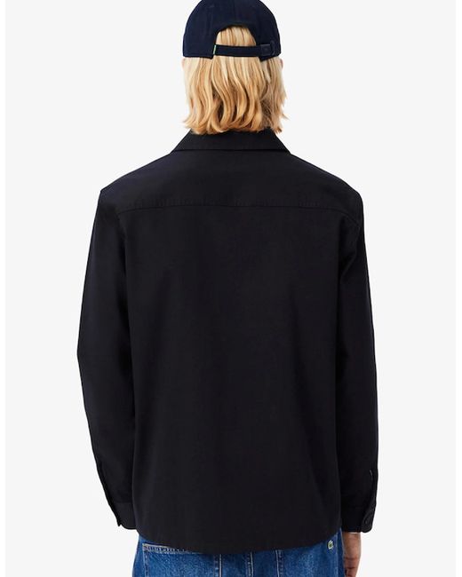 Lacoste Black Cotton Overshirt Jacket for men