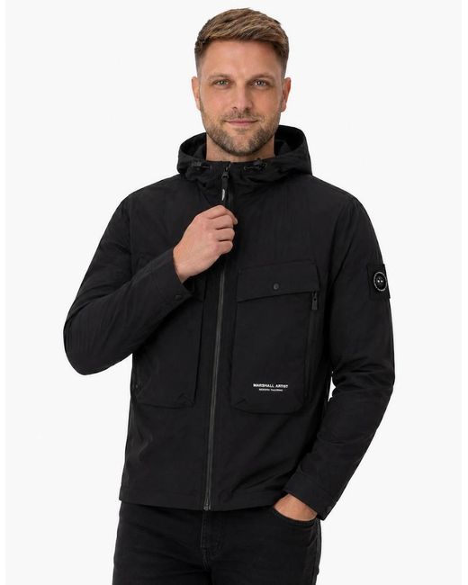 Marshall Artist Black Amerigo Hooded Overshirt for men