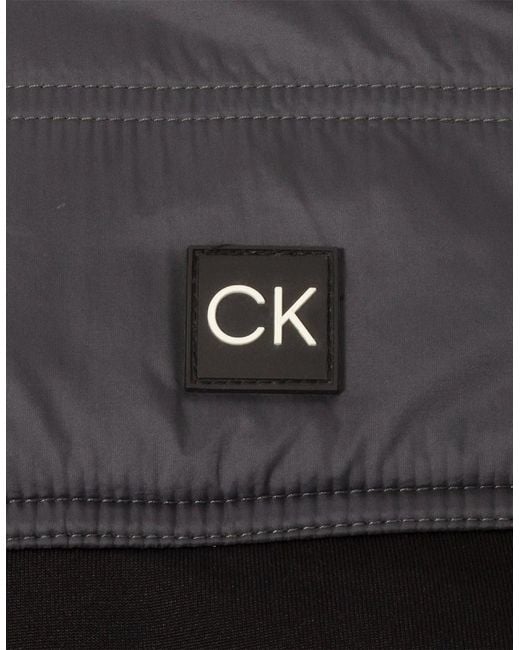 Calvin Klein Black Solid Patterned Full Zipper Ribbed Cuff Zipped Pocket Jacket for men
