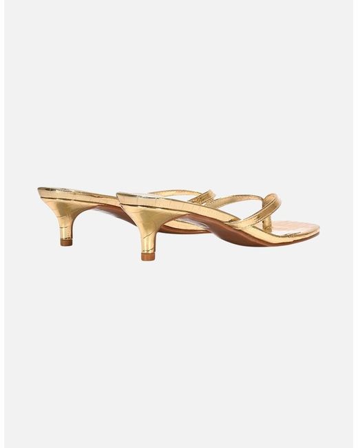 XY London Natural Ladies Jane Toe Post Low Kitten Heel Mule Sandals