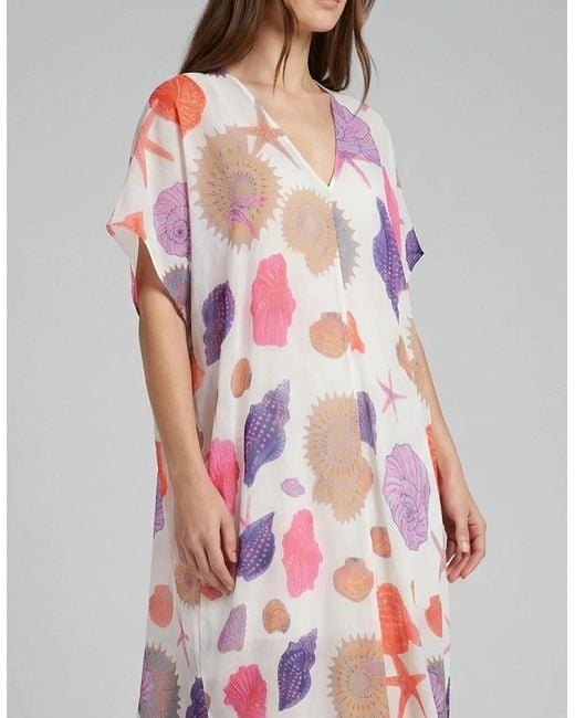 Oceanus Red Parma Multi Color Dress