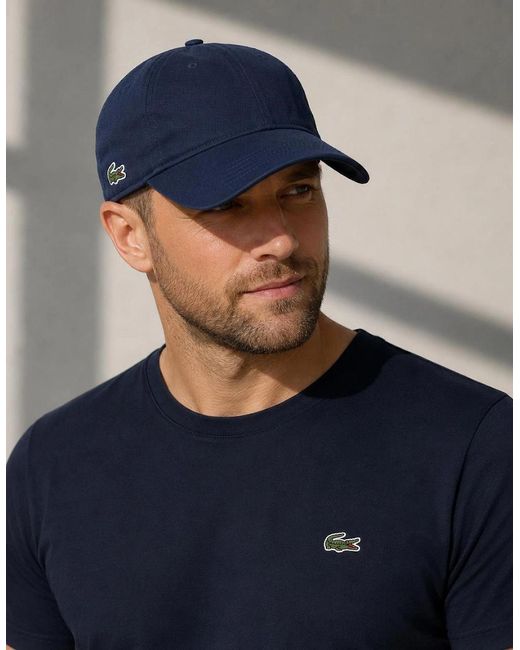 Lacoste Blue Cotton Twill Baseball Cap