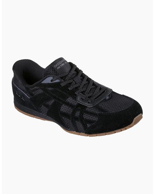 Skechers Black Retro Lite Oshare Leather Trainers
