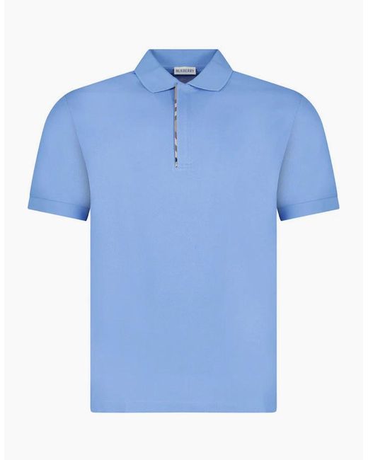 Burberry Blue Hartford Zip Polo Shirt for men