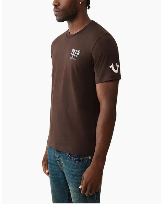 True Religion Brown T Shirts Cotton Tee for men