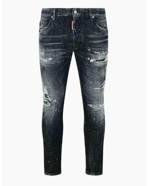 DSquared² Blue Rocky Mountains Wash Skater Jeans for men