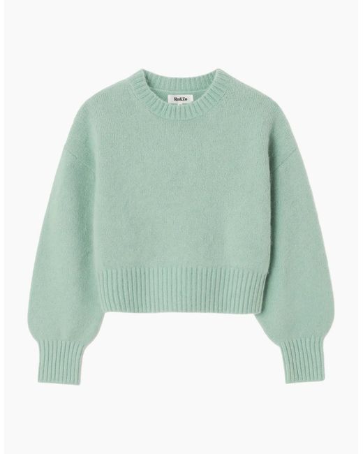 Ro&zo Green Cropped Jumper With Alpaca
