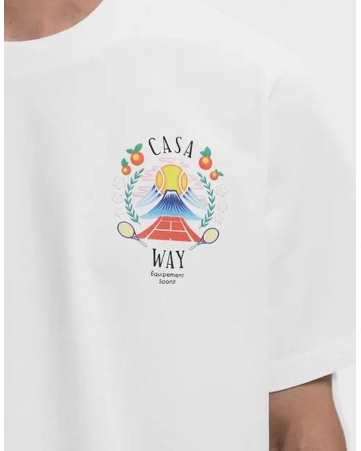 Casablanca White Casa Way Mountain Printed T-Shirt for men