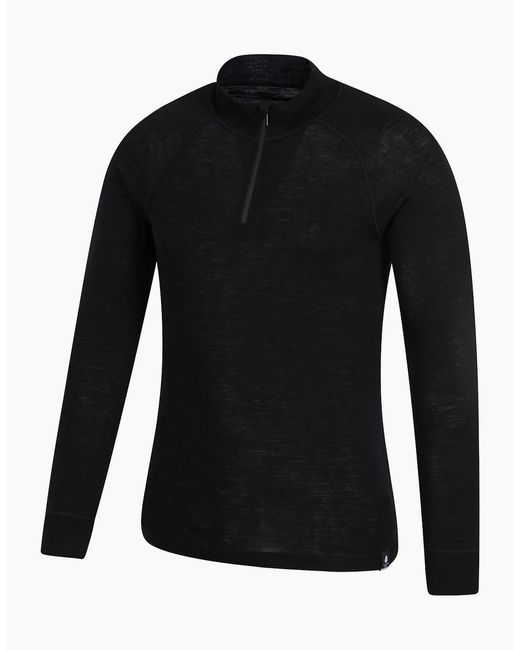 Mountain Warehouse Black Merino Ii Base Layer Top for men