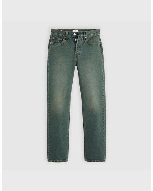 Levi's Green 501 Five Pocket Straight Leg Jeans