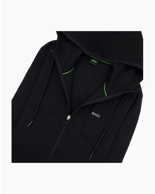Boss Black Hd Logo Print Zip Up Hoodie 001 for men