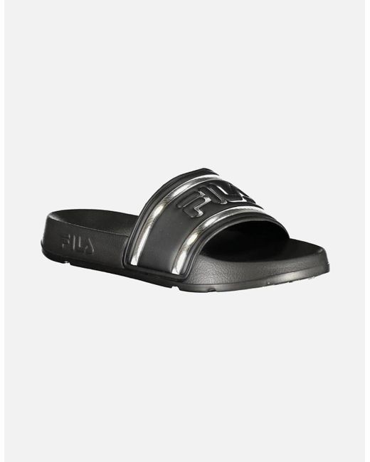 Fila Black Logo Slipper With Contrast Details