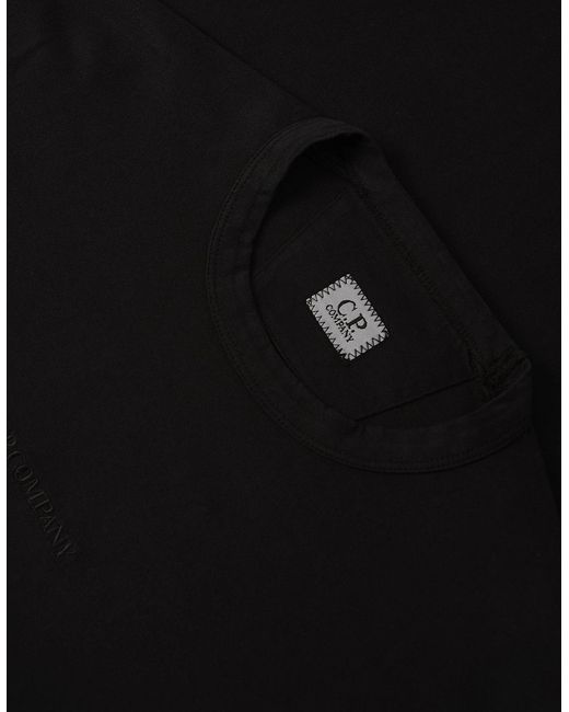 C P Company Black 20/1 Sleeve Logo T Shirt for men