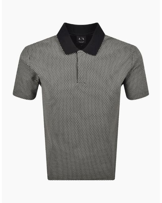 ARMANI EXCHANGE Gray Patterned Polo Shirt for men