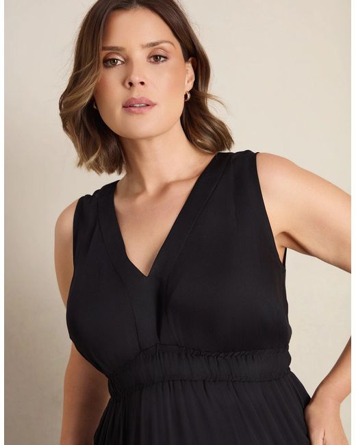 Live Unlimited London Black Tiered Sleeveless Maxi Dress