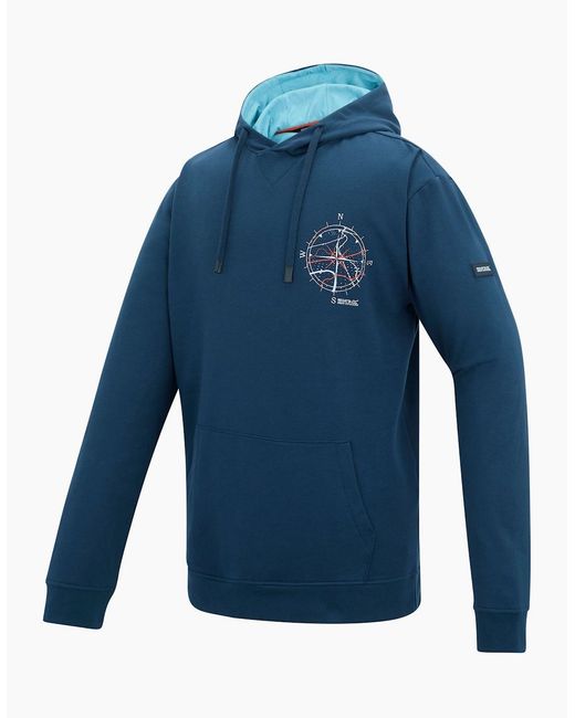 Regatta Blue Cline Compass Hoodie for men