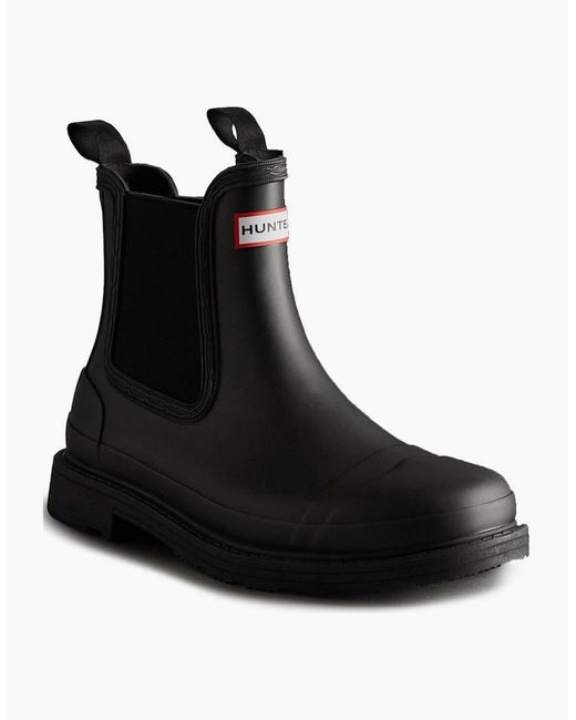 Hunter Black Commando Short Wellingtons
