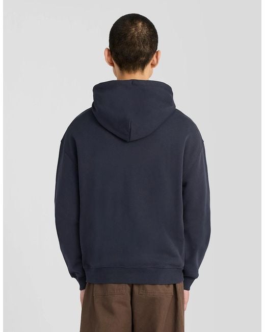 Lyle & Scott Blue Heavyweight Loopback Cotton Hoodie for men